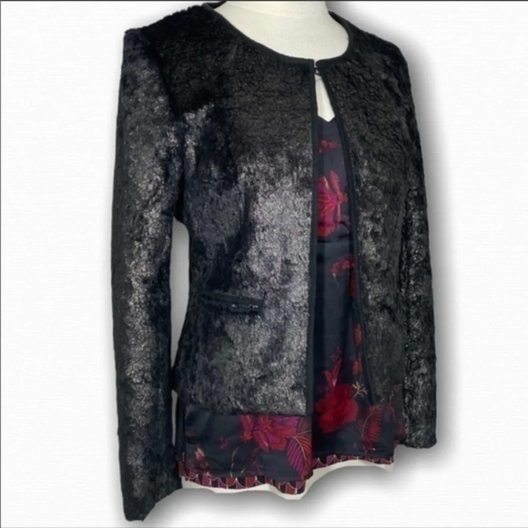 Anthropologie Elevenses Gold Leaf Jacket - Picture 3 of 8